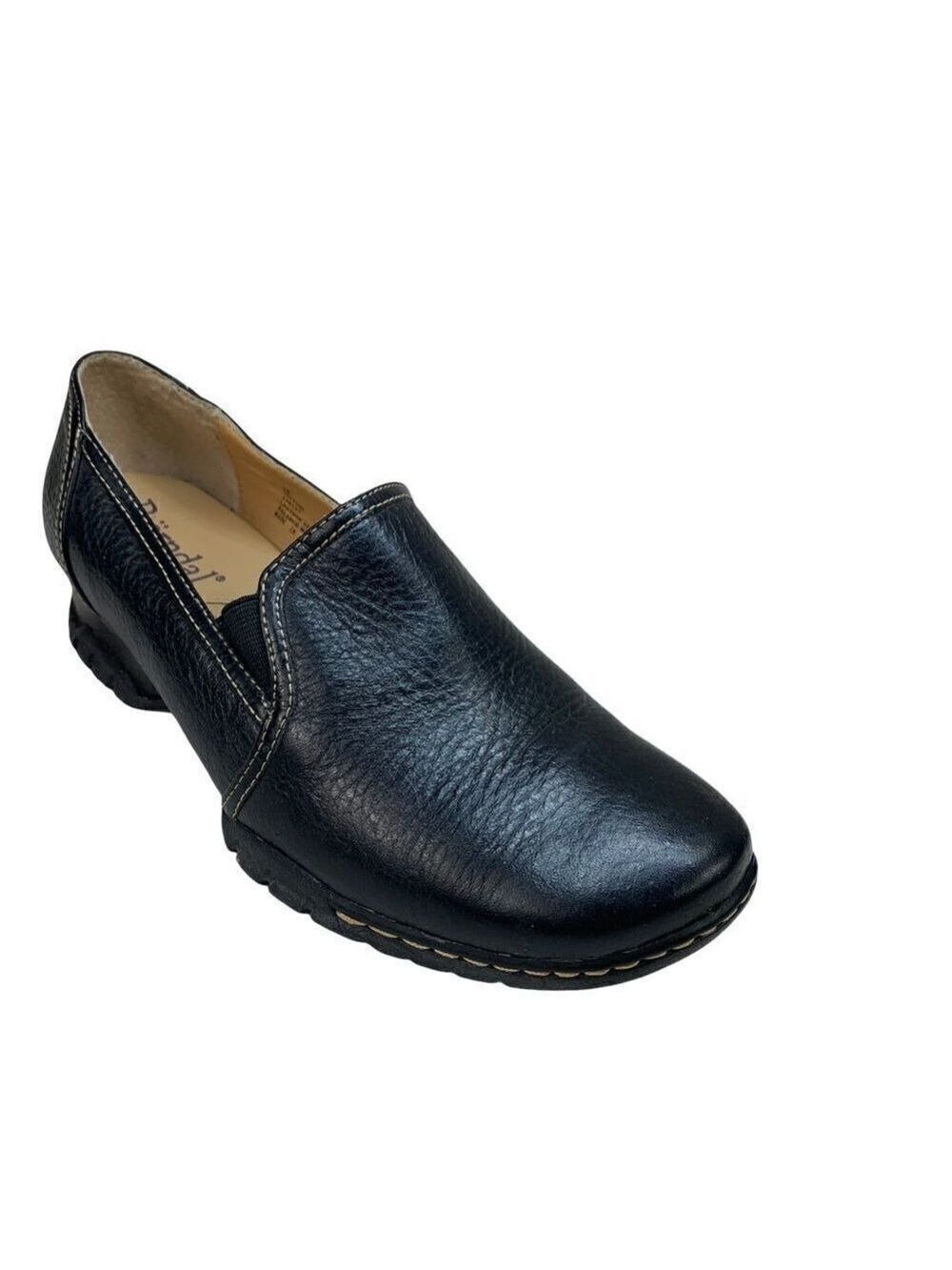 Bjorndal Neptune Black Leather Slip On Loafers Size 6A Narrow